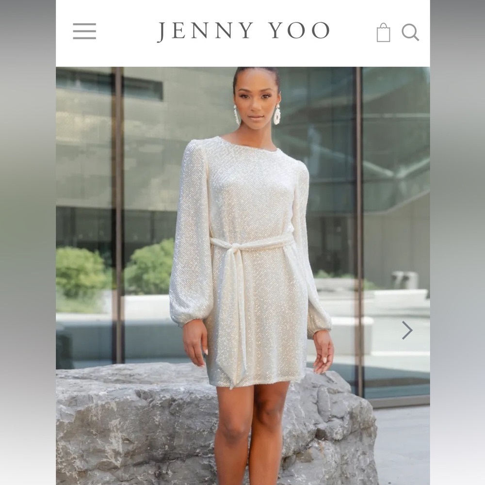 NEW Jenny Yoo New Year’s Eve Angie Dress in Silver Nude New Year’s Eve Dress